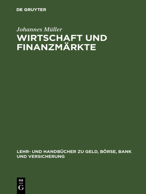 Title details for Wirtschaft und Finanzmärkte by Johannes Müller - Available